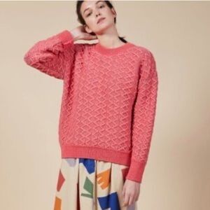 Bobo Choses Pink Knitted Long Sleeve Crewneck Soft Yarn Sweater Medium